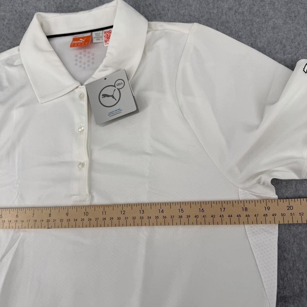 PUMA Cool Max Climate Control Duo Swing White Polo Shirt Women's Size L - Picture 8 of 13